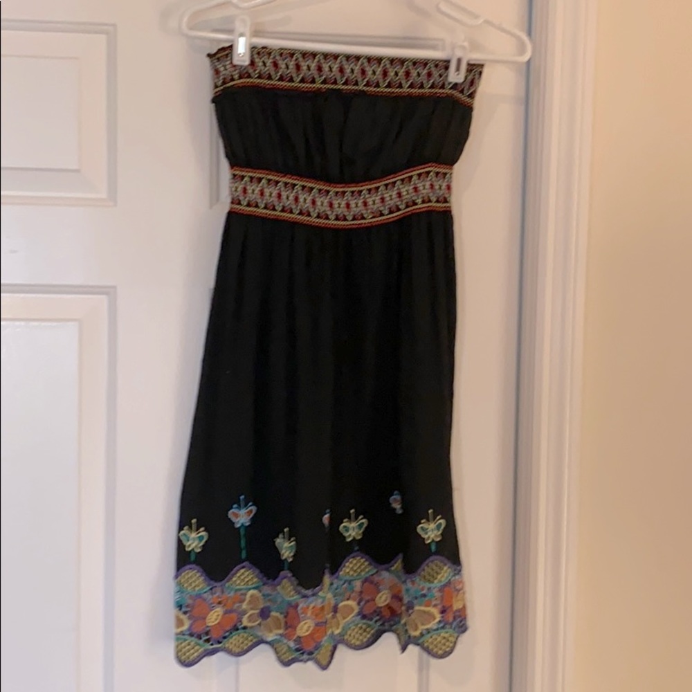 Colorful strapless dress